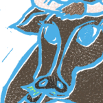 リンク用イラスト：リアルな牛の顔