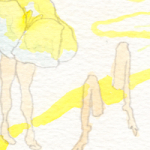 リンク用イラスト：花から生えた両足と、空中に浮いた両足